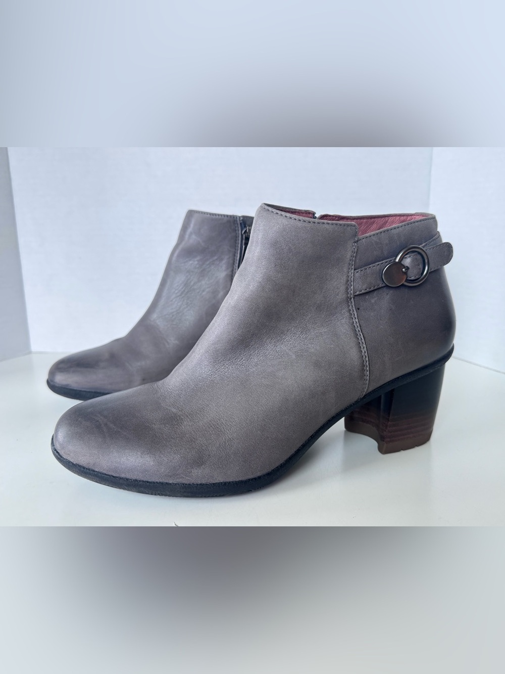 Dansko PERRY WATERPROOF BURNISHED Grey Block Heel Ankle Booties Boho Size 40